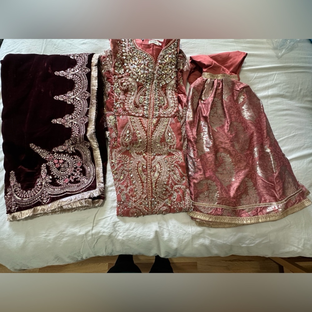 Elegant Pink and Gold Embroidered Lehenga